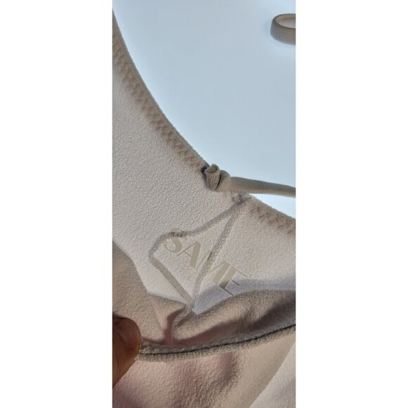 SAME Los Angeles Swim Bikini Set 2Pc Triangke Top High Weist Bottom White Large - Picture 2 of 6